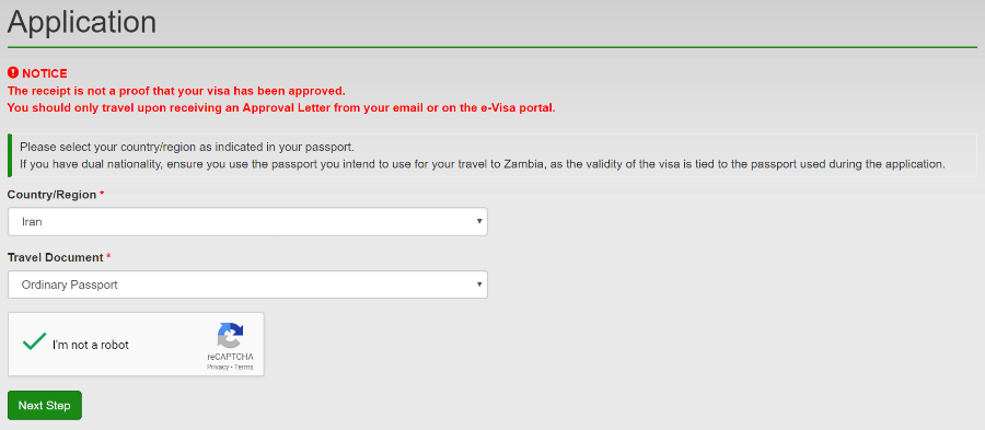 راهنمای درخواست ویزای الکترونیکی زامبیا